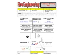 Roadway drill response to intersection crash firefighter training