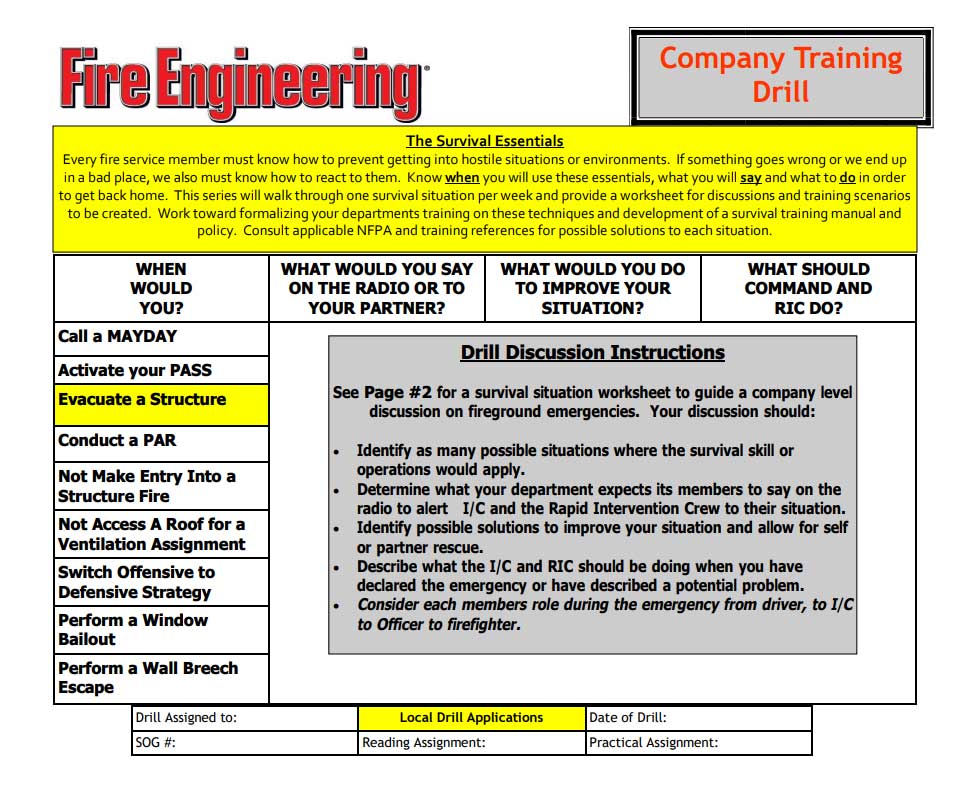 Firefighter survival evacuation