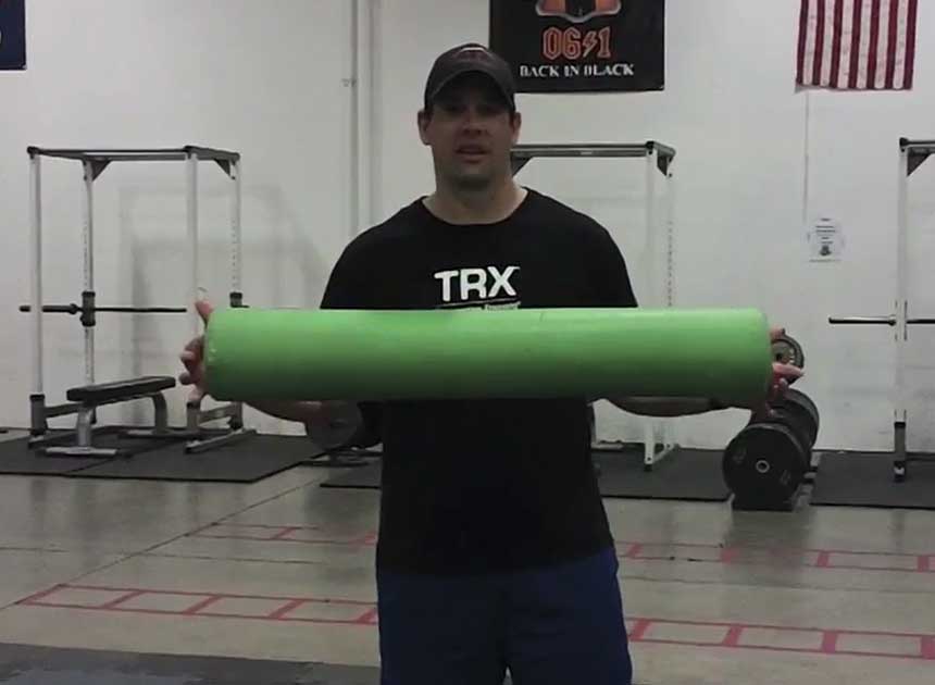 John Hofman with foam roller