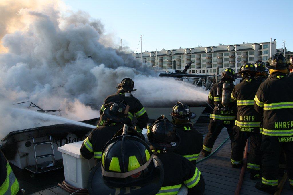 NJ Firefighters Respond to Boat Fire