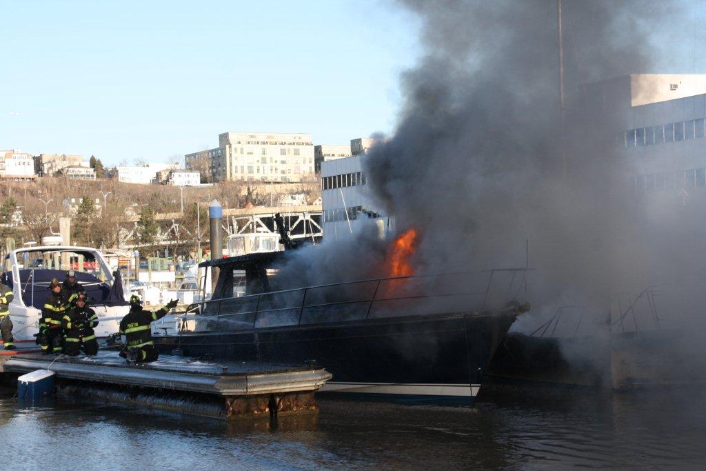 NJ Firefighters Respond to Boat Fire