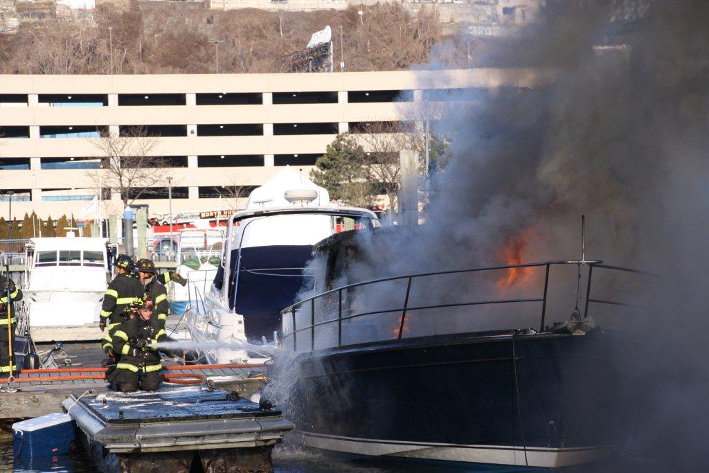 NJ Firefighters Respond to Boat Fire