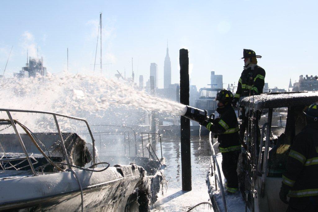 NJ Firefighters Respond to Boat Fire