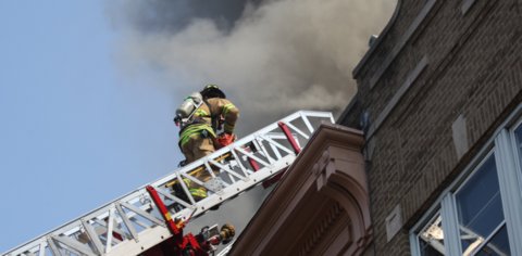 NJ Firefighters Respond to Five-Alarm Apartment Building