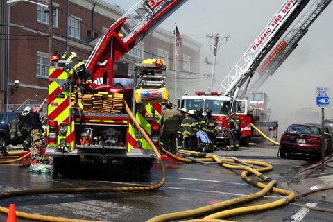 NJ Firefighters Respond to Five-Alarm Apartment Building