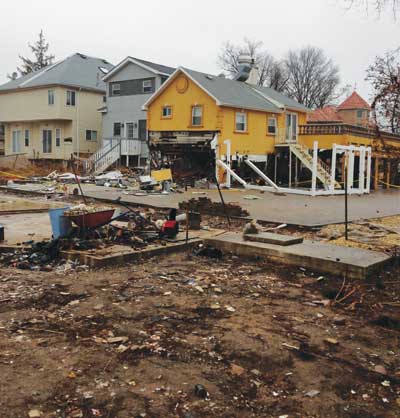 (7) This Staten Island house was washed off its foundation. 