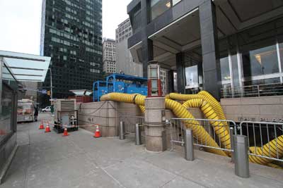 (1) A dewatering and ventilation operation at a high-rise office building in lower Manhattan. (Photos by Steven Spak unless otherwise noted.)