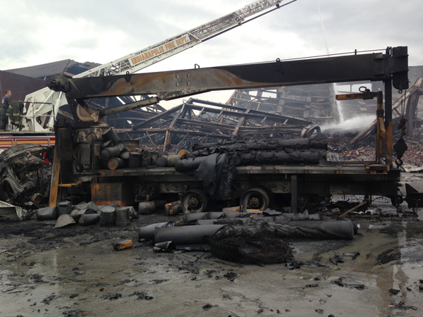 IN Firefighters Battle Large Recycling Plant Fire