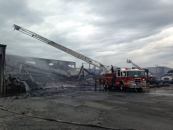 IN Firefighters Battle Large Recycling Plant Fire