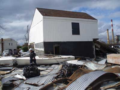 (8) Typical inundation damage found in Nassau County.