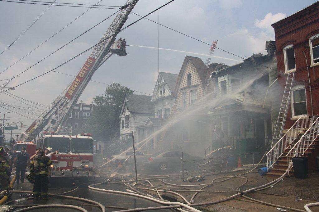 NJ Firefighters Battle 4-Alarm Fire in Extreme Heat