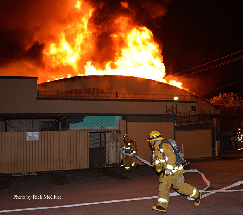 Firefighters Fight Los Angeles (CA) Market Fire