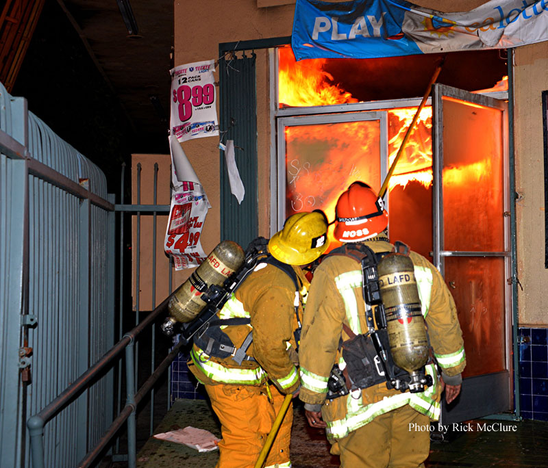 Firefighters Fight Los Angeles (CA) Market Fire