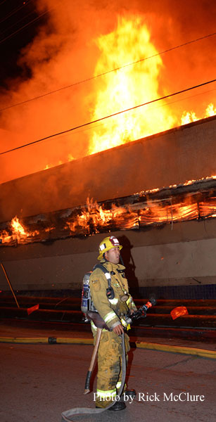 Firefighters Fight Los Angeles (CA) Market Fire