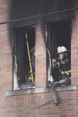 NJ Firefighters Extinguish Apartment Fire. Photo by Tony Greco.