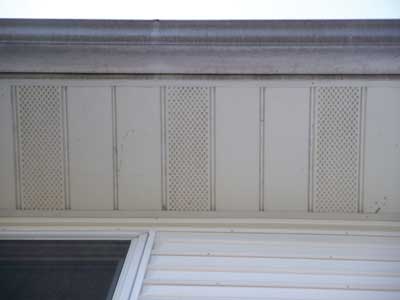 (7) Typical perforated vinyl soffit covers.