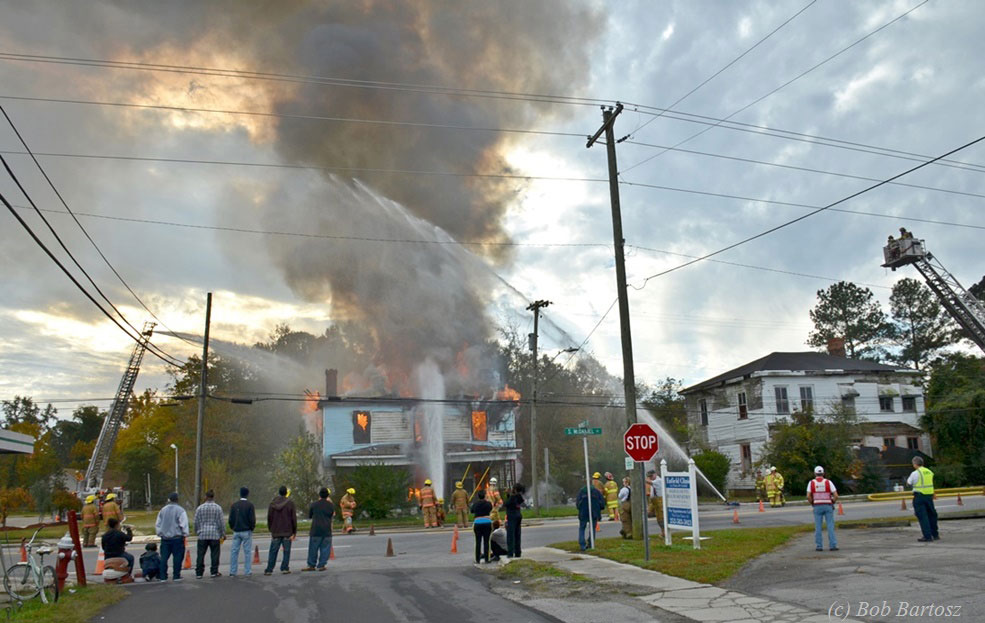  NC Firefighters Conduct Controlled Burn of Structures