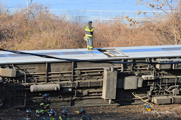 Photos of Bronx (NY) Train Derailment