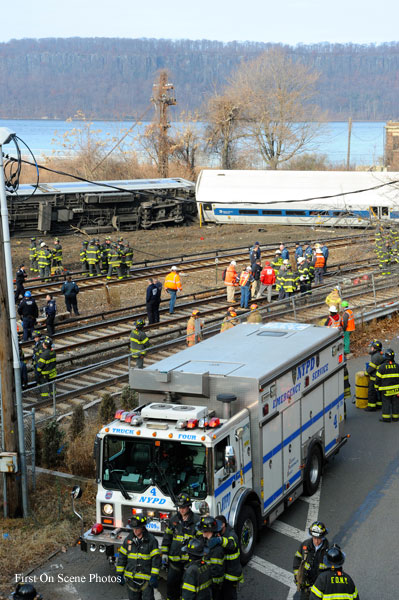 Photos of Bronx (NY) Train Derailment