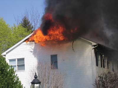 thin exterior wood sheathing on the gable end of the structure can fail before the roof decking or roof trusses.