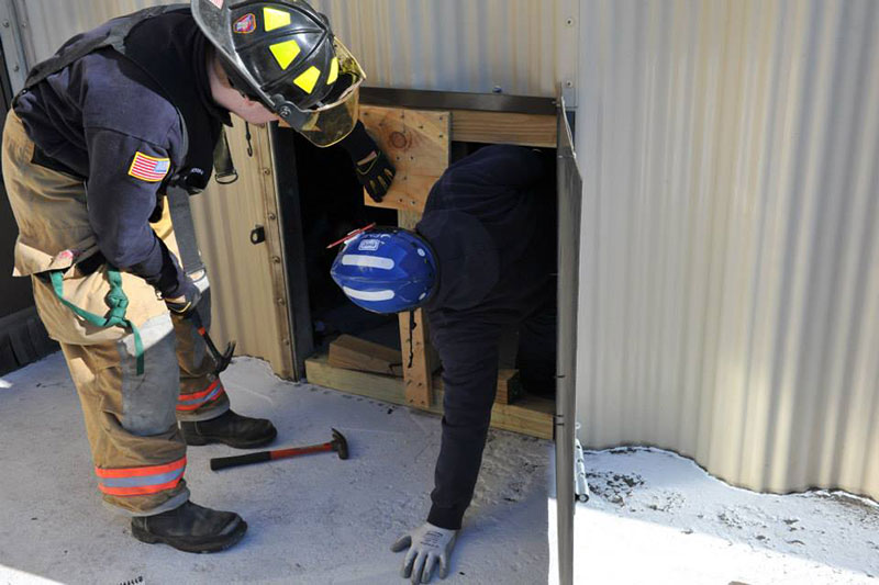 Abington firefighters during a training evolution.