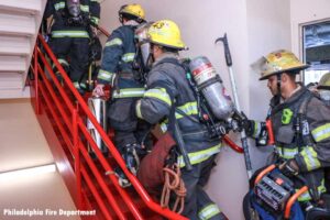 Philadelphia firefighters conduct high-rise training