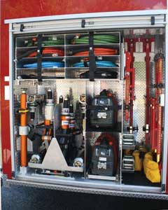 (16) Compartment modifications such as horizontal and vertical dividers, roll-out trays, and tool-mounting modifications provide orderly access to equipment.