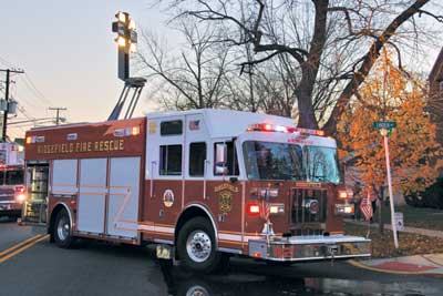 (39) This power-operated light tower can increase fireground safety by providing illumination. 