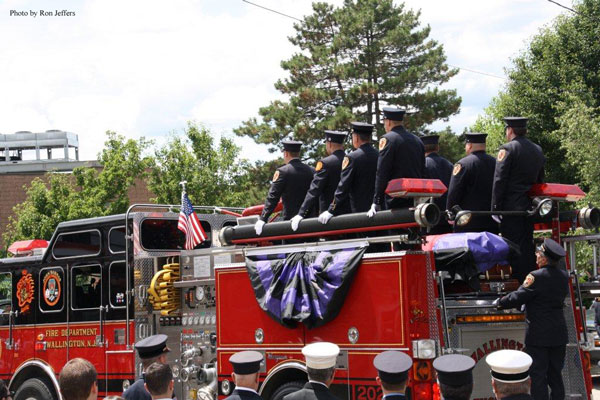 Photo from the funeral for Wallington (NJ) firefighter John Barnas.