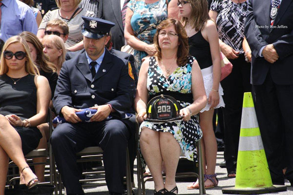 Barnas's family members at the service.