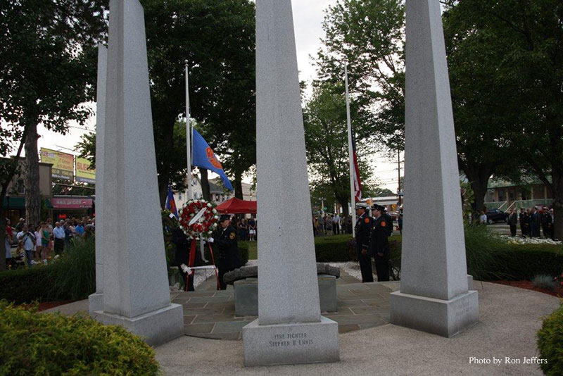 The memorial in Hackensack honors those killed on July 1, 1988, in the Hackensack Ford Fire.