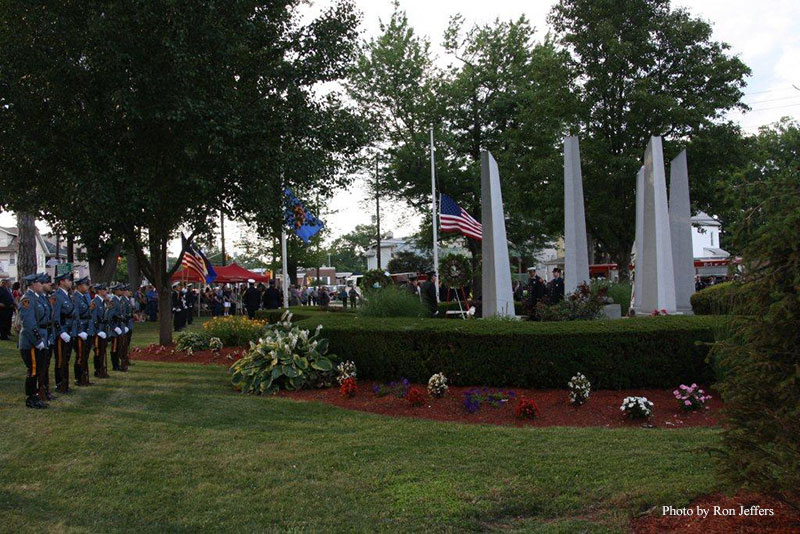 Another view of the memorial and ceremony.