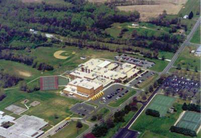 Large open areas around schools and some malls