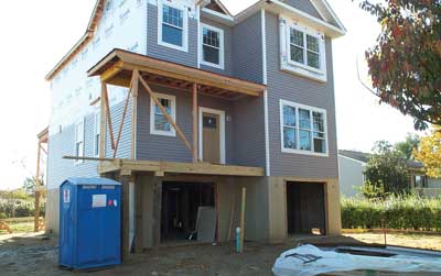 old house was demolished, and this new home was placed on pilings