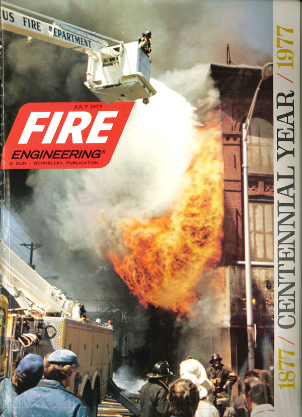 Ron Jeffers's very first cover on Fire Engineering and a national publication: July, 1977