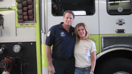 Scottsdale Fire Department Capt. Sean Cooney and Deb Kesling