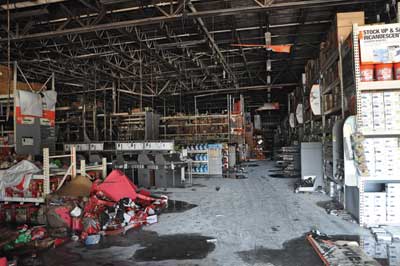 (1) The overall view of the paint department from the main aisle leading to the front entrance