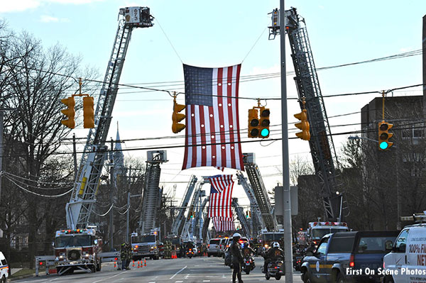 Streets are lined in tribute to Sanford.