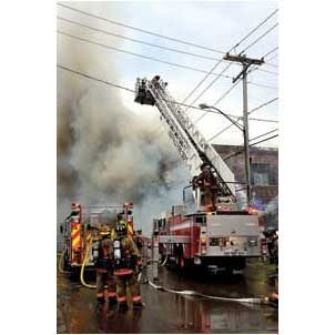 Changes in the smoke condition indicate that the fire is impacting a major portion of the building.