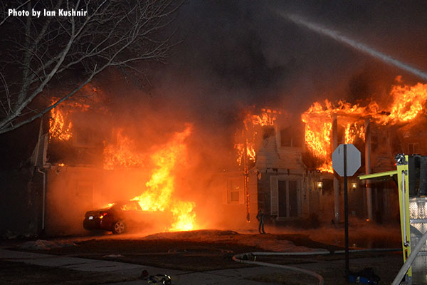 Structural Firefighting: Fire Crews Battle Fully Involved Dearborn Heights (MI) Fire