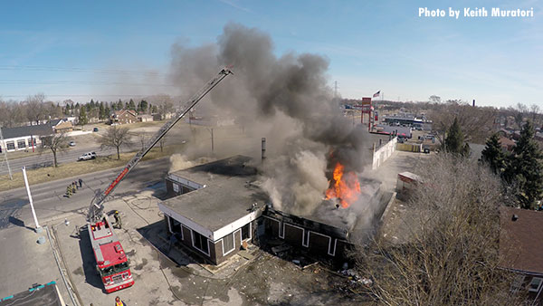 Drone photo of firefighting operations by Keith Muratori.