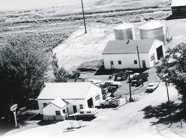 Shot of the Lyons garage, 1975.