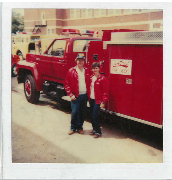 Harold and Helen Boer with fire apparatus