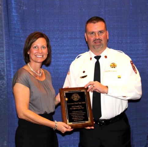 Midwest Fire's Sarah Atchinson and Assistant Chief Tate Mills of the Albertville Fire Department