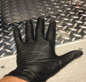 First, rescuers will don their EMS patient care gloves.