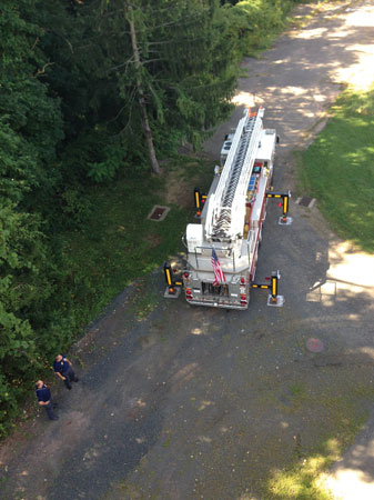 (5) This photo shows the working footprint of this apparatus and what needs to be considered when selecting the final position for the apparatus to be deployed. <i>(Photo by author.)</i>