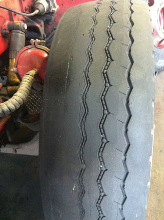 (3) Badly worn tires need to be replaced.