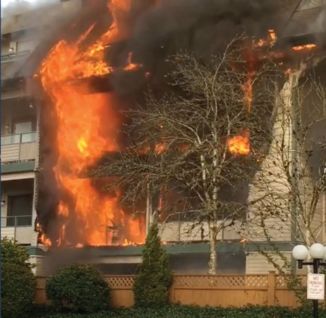 (1) A four-story apartment fire in Coquitlam in 2015. (Photo by Zenons Photo/Video; all other photos by author.)