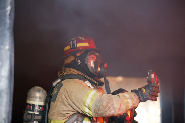 Firefighter using TIC