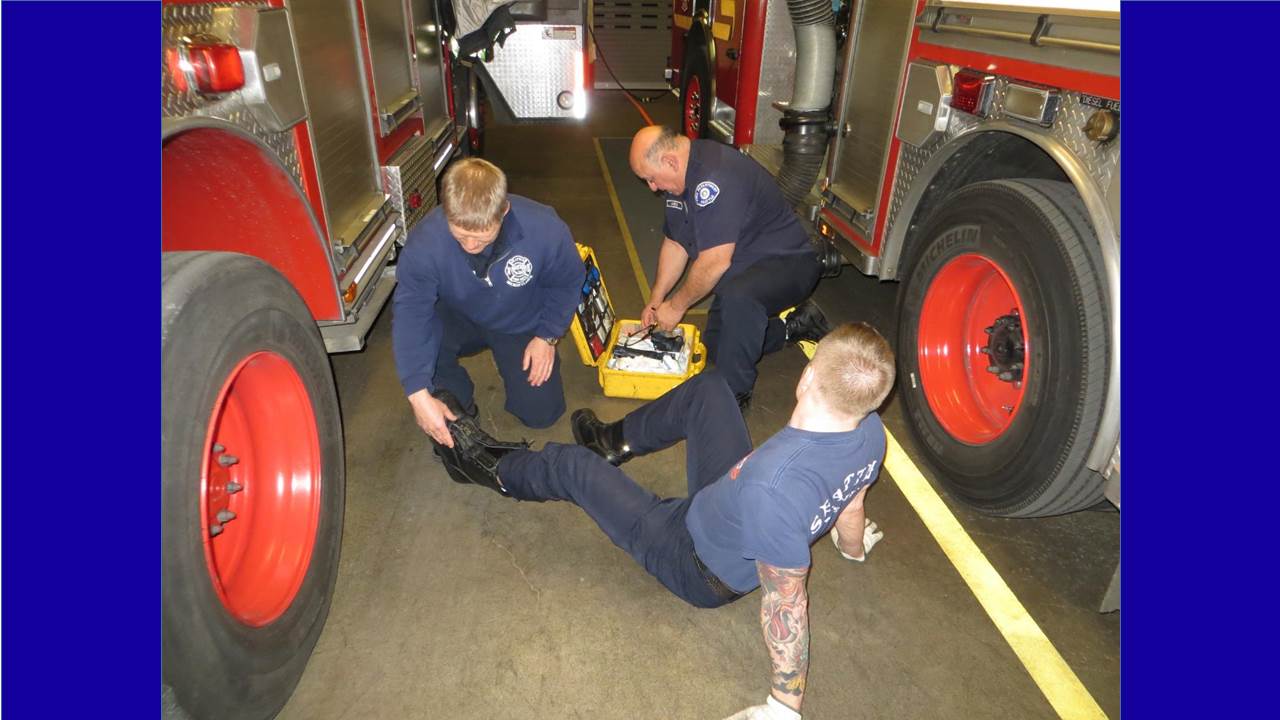 Firefighters prepared to undertake the drill.